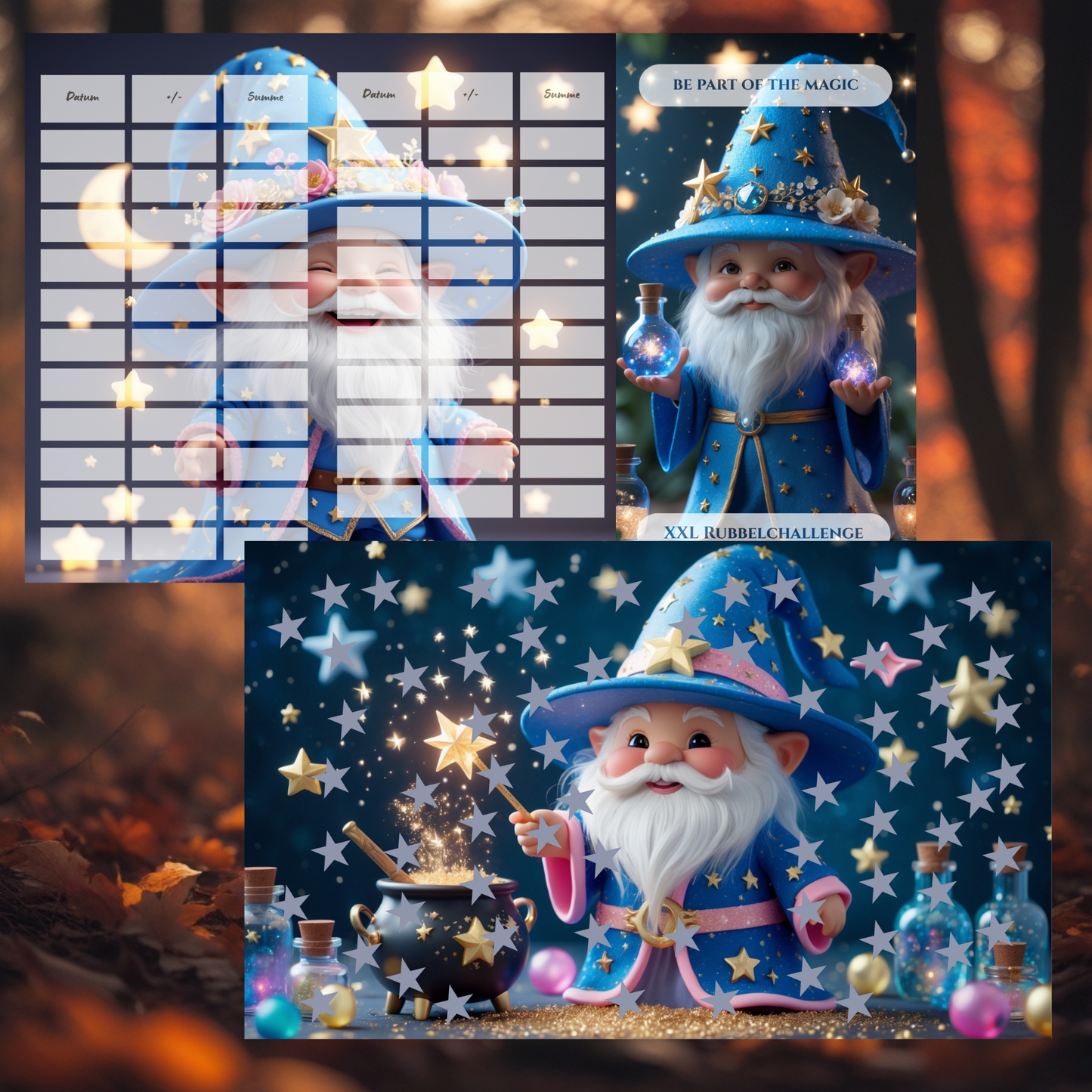 XXL Rubbelchallenge "be part of the Magic" A6 + Retro Mini A7 (Kopie)