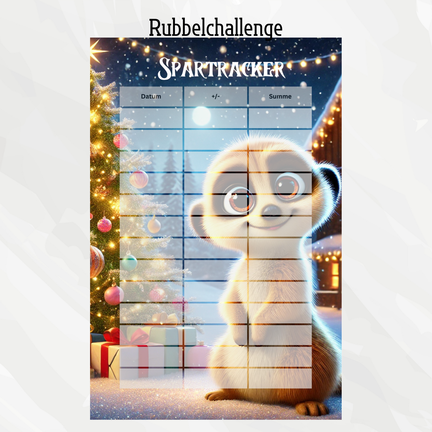 Sparchallenge Erdmännchen "Weihnachten"