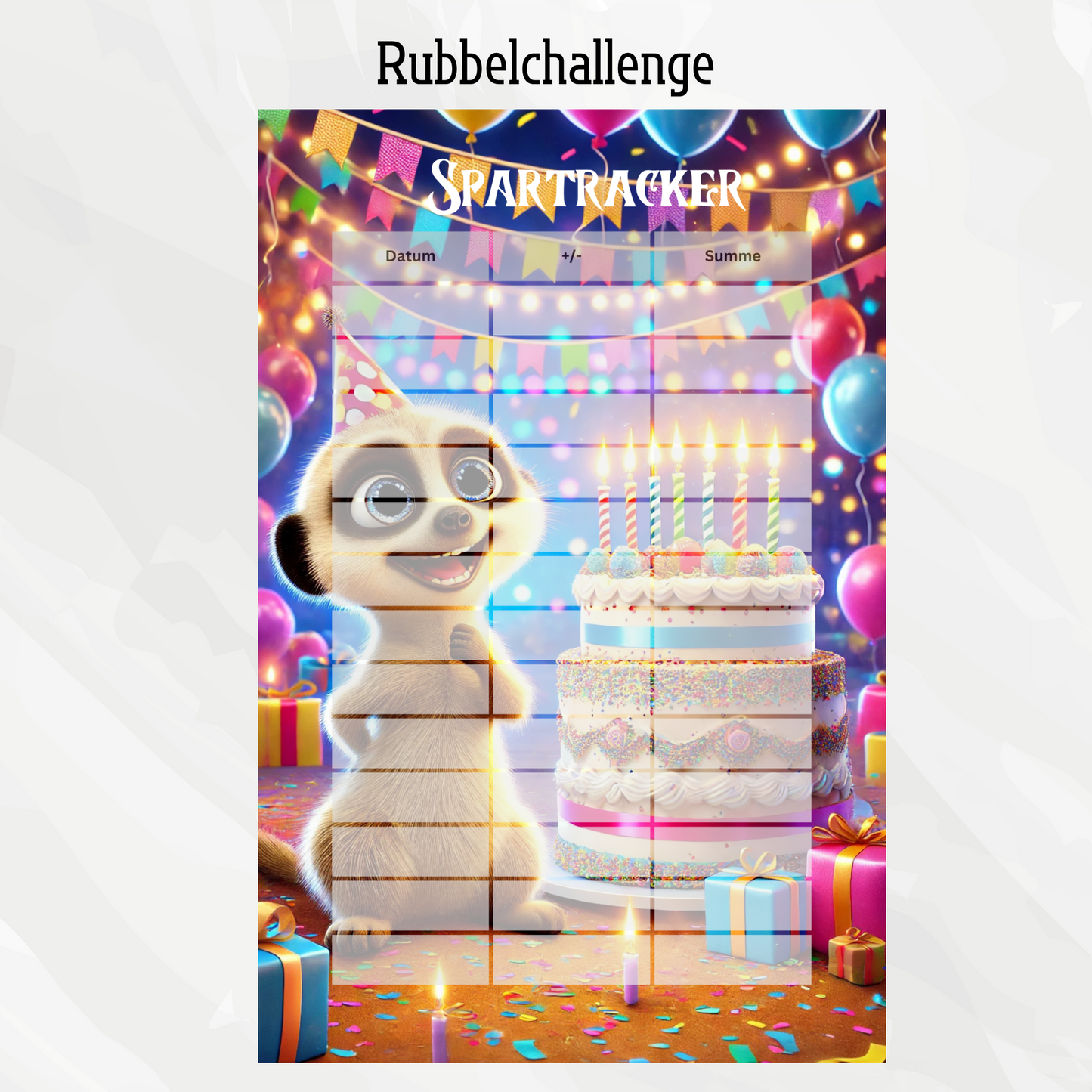 Sparchallenge Erdmännchen "Geburtstag"