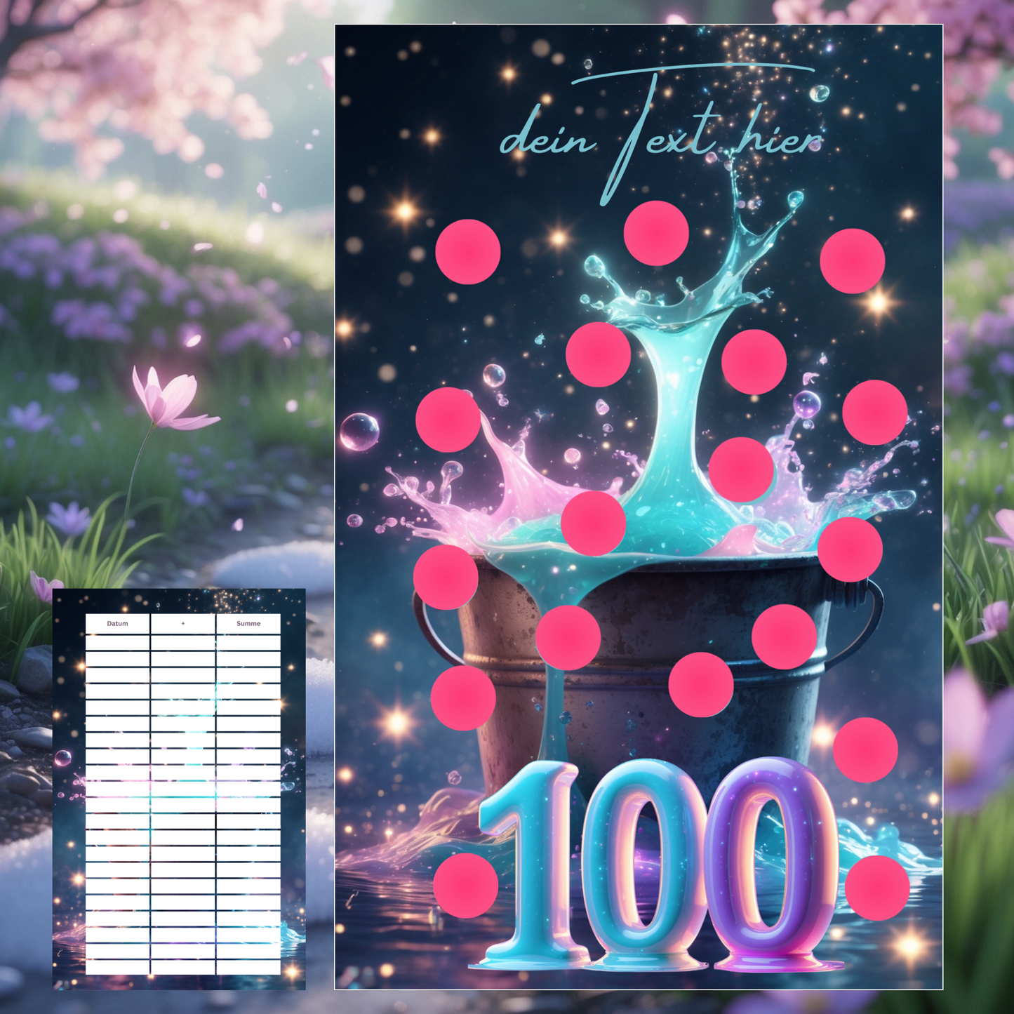 personalisierte Sparchallenge "Bucketlist"