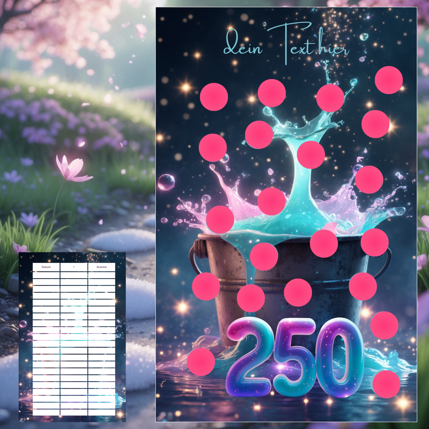 personalisierte Sparchallenge "Bucketlist"