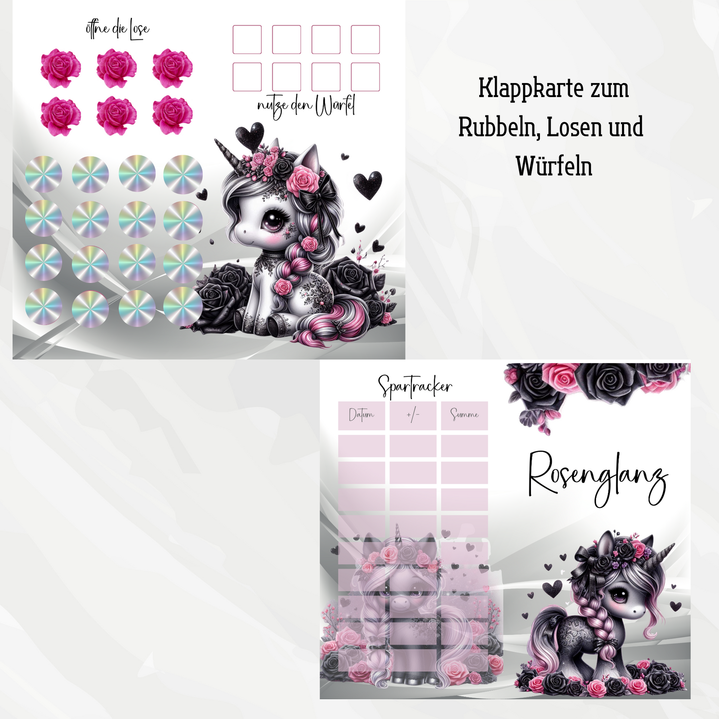 Klappkarte "Rosenglanz"
