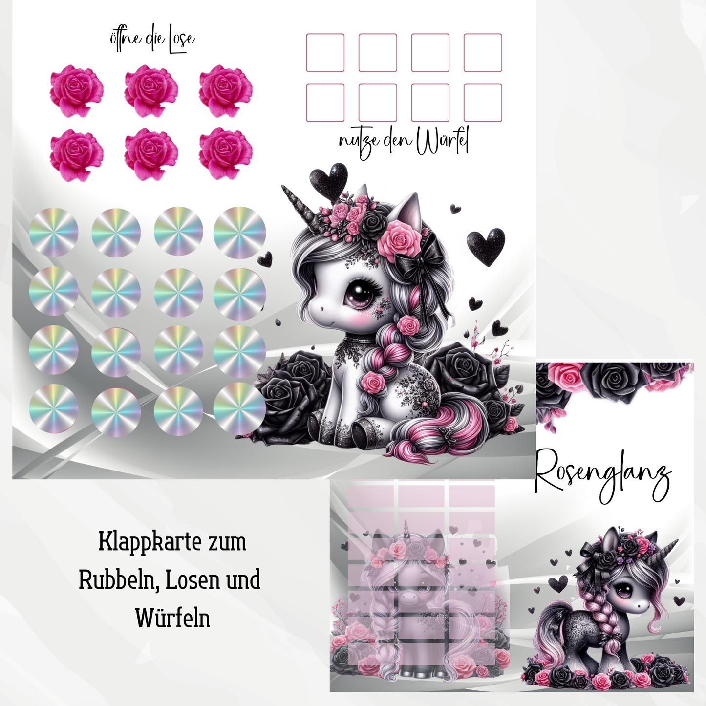 Klappkarte "Rosenglanz"